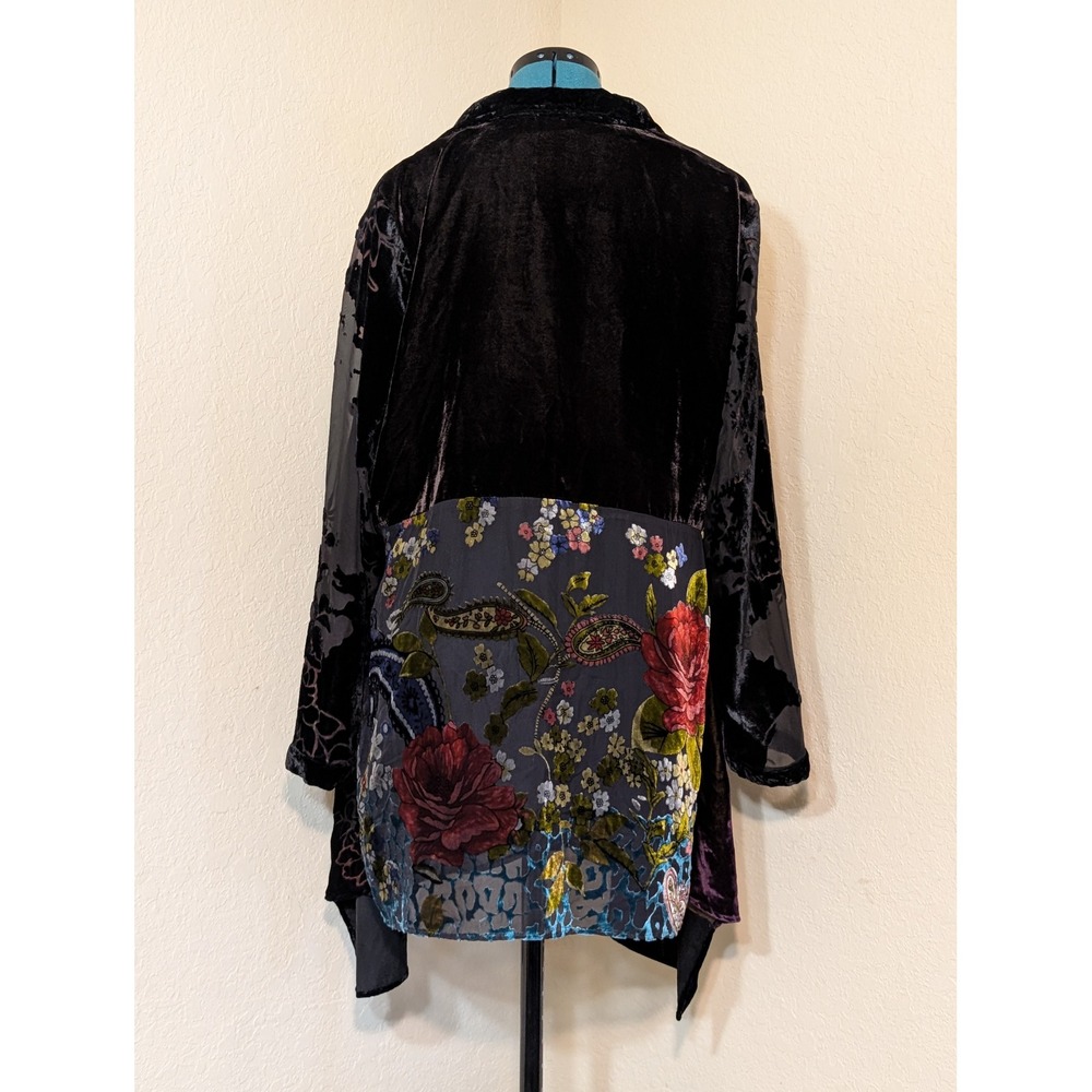 Soft Surroundings 1x Patchwork Burnout Velvet Flo… - image 5